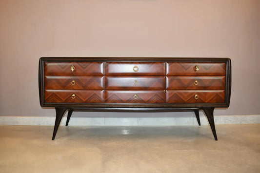 1950's Italian Wooden Chest of Drawers by Vittorio Dassi