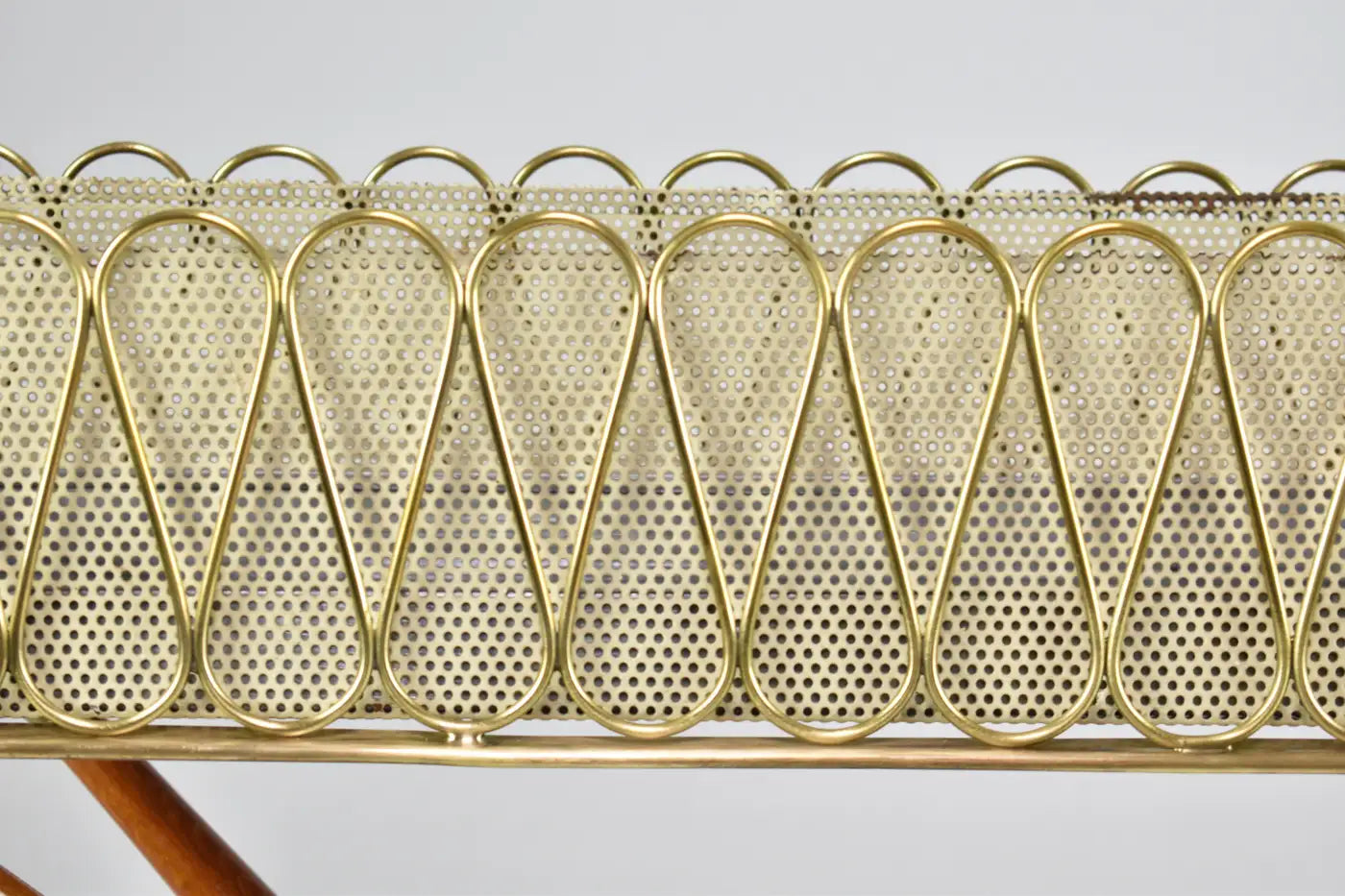 1950s Italian Brass & Teak Jardinière Attributed to Cesare Lacca
