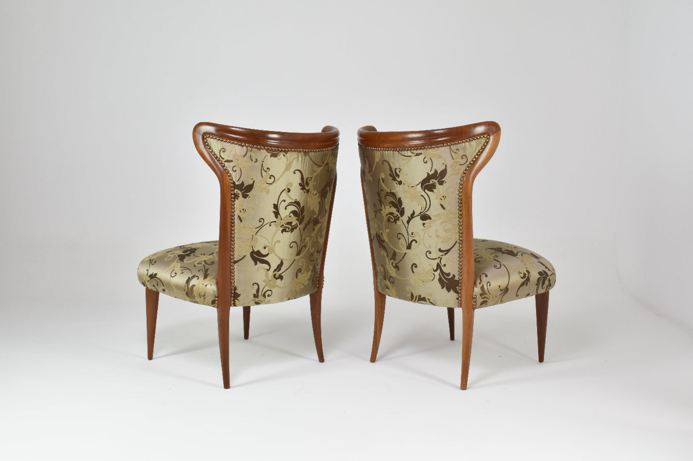 Chaises italiennes modernes en bois du milieu du siècle, années 1950