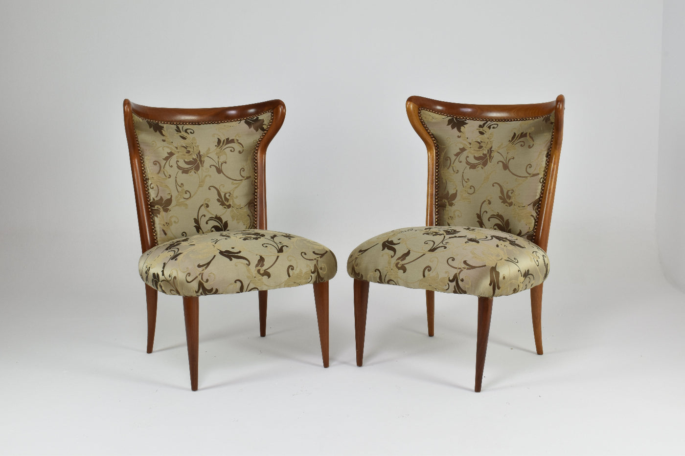 Chaises italiennes modernes en bois du milieu du siècle, années 1950