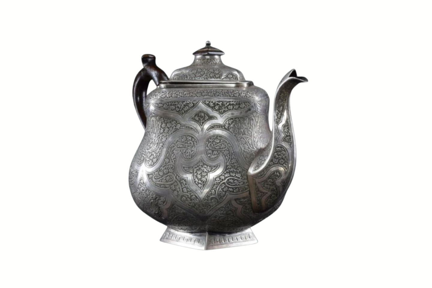 1950s Large Traditional Engraved Sterling Silver Teapot