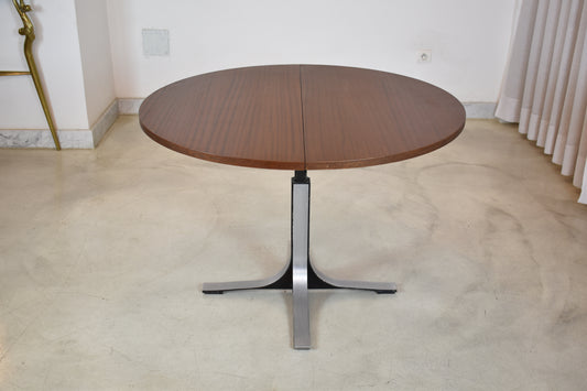 1970's Italian Extendable Wooden Dining Table by Osvaldo Borsani