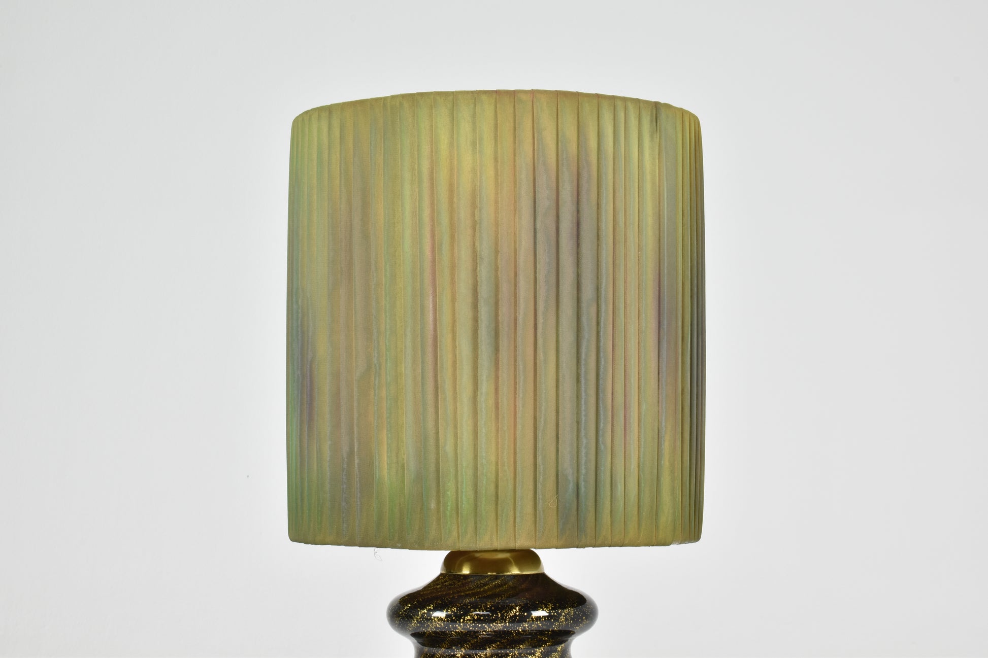 1970's Italian Green Mid-Century Murano Table Lamp by Tommaso Barbi
