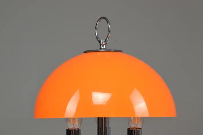 1970's Italian Orange Mushroom Shade Table Lamp