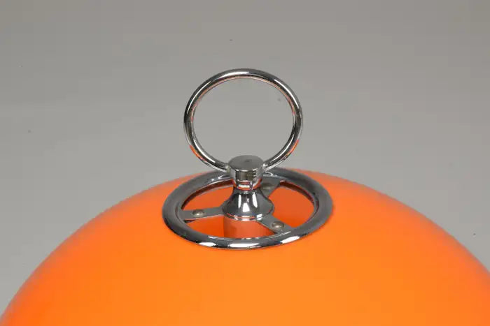 1970's Italian Orange Mushroom Shade Table Lamp