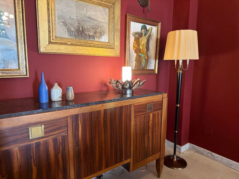 Lampe Fleur en Inox Années 70 par Jacqueline Trocmé