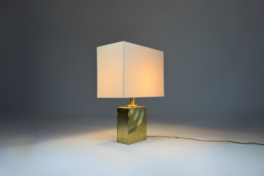 Lampe de table vintage italienne en laiton du milieu du siècle, années 1970