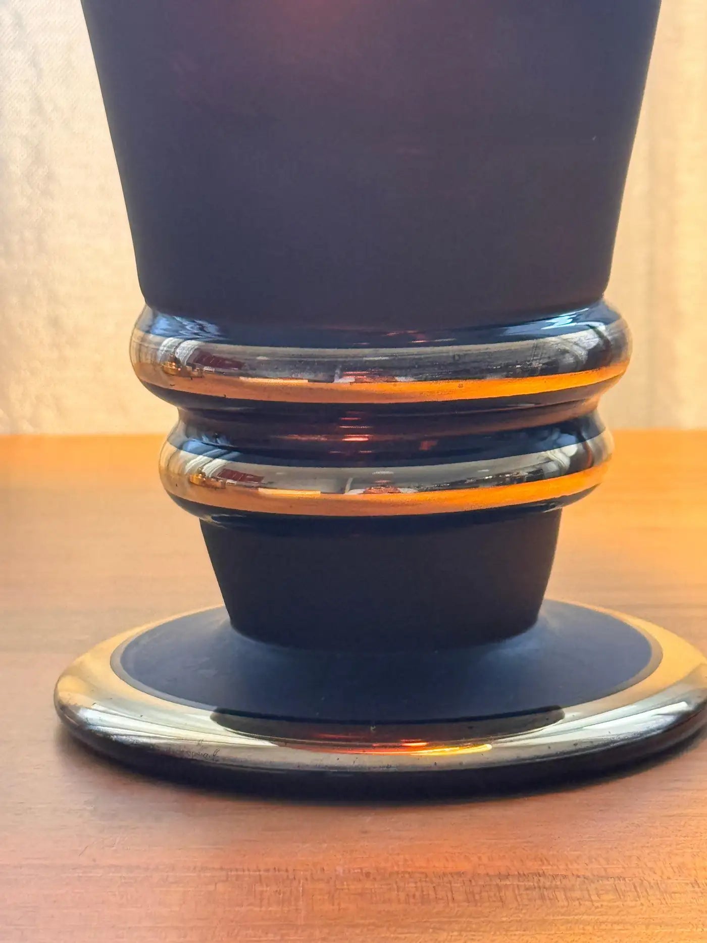 Art Deco Vintage Dark Glass Vase, 1930's