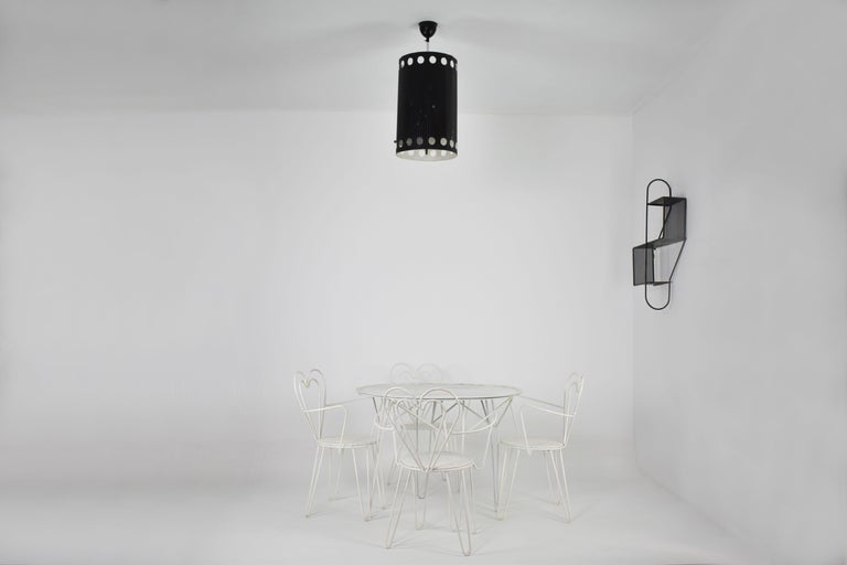Original Mathieu Matégot "Java" Pendant in Black Lacquer, 1950s