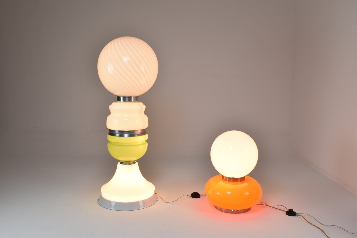 Italian Vintage Murano Orange Boule Table Lamp By Carlo Nason, 1960-70s