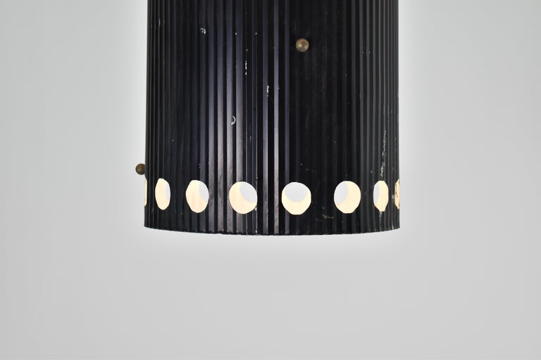 Original Mathieu Matégot "Java" Pendant in Black Lacquer, 1950s