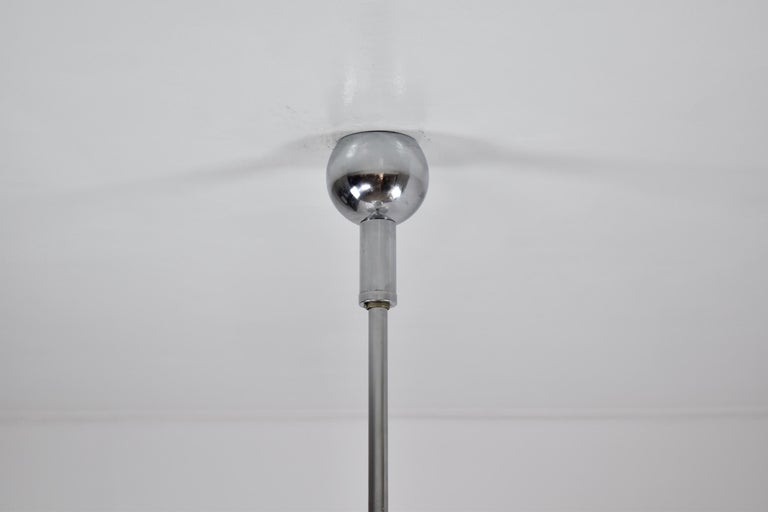 1970's Italian Reggiani Three Globes Adjustable Pendant