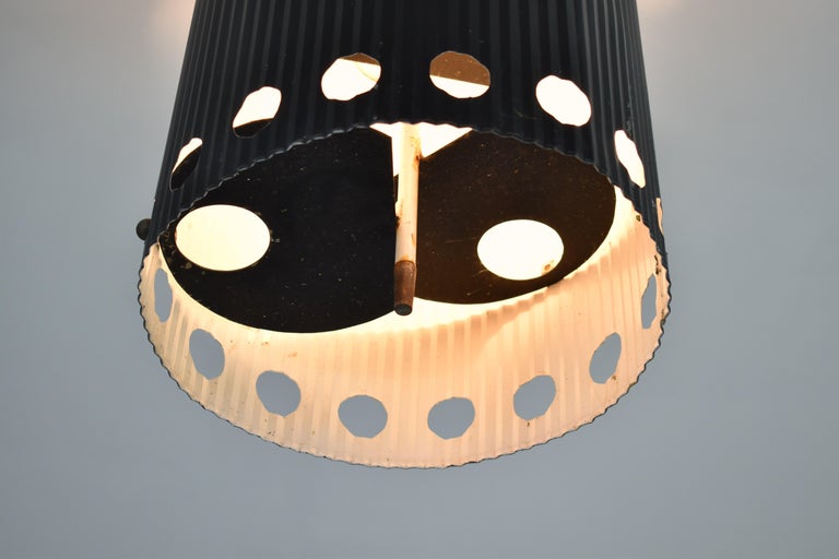Original Mathieu Matégot "Java" Pendant in Black Lacquer, 1950s