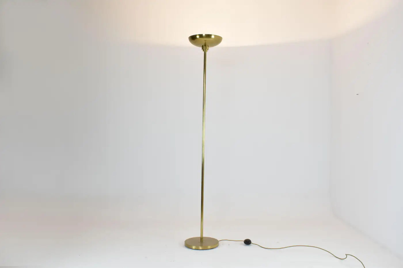 French Vintage Brass Uplight Floor Lamp — 1970s