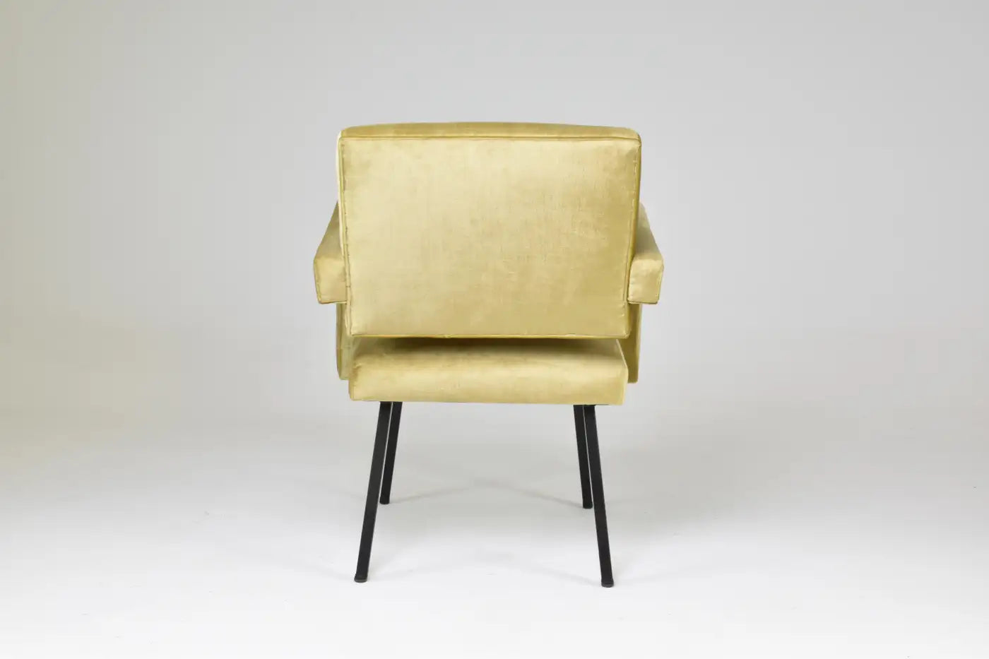 Jacques Adnet French Presidential Velvet Armchair, 1950s