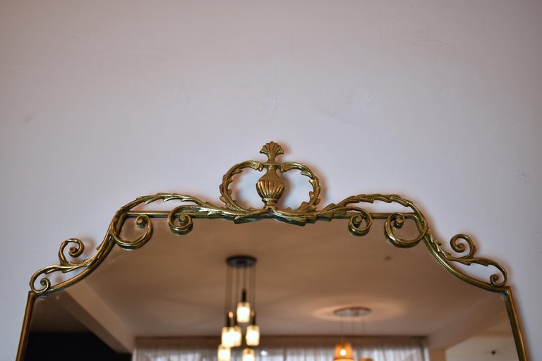 1950's Italian Brass Marble Console with Mirror