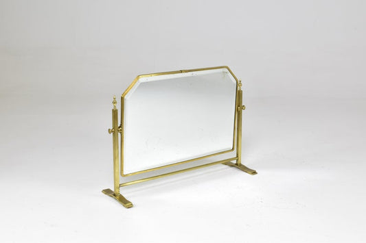 Miroir de table à cadre réglable en laiton français des années 1930