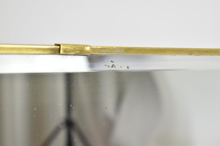 Miroir de table à cadre réglable en laiton français des années 1930