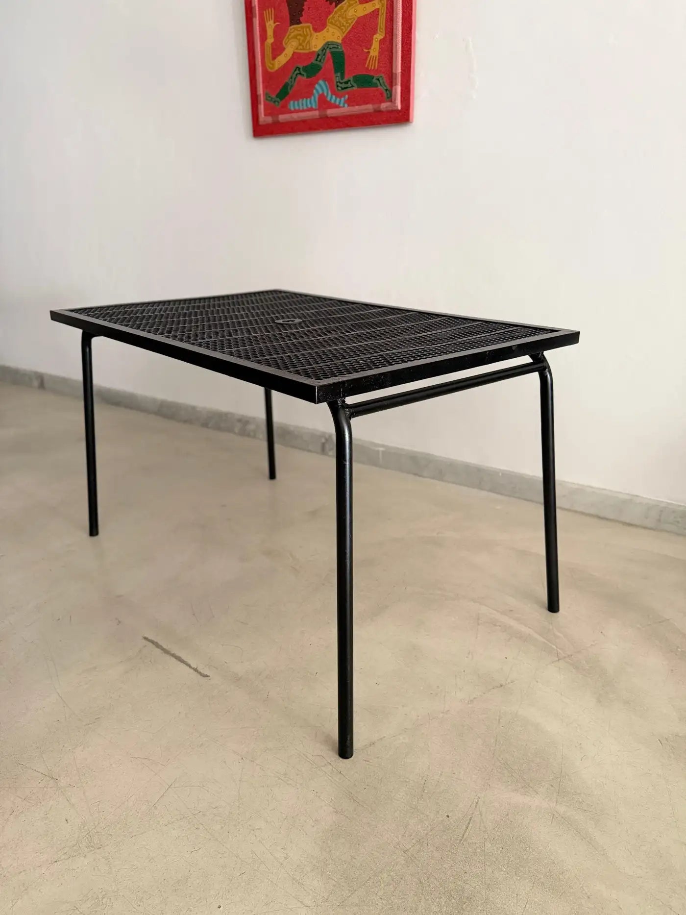 French Perforated Steel Garden Table by Rene Malaval, 1950s–1979s