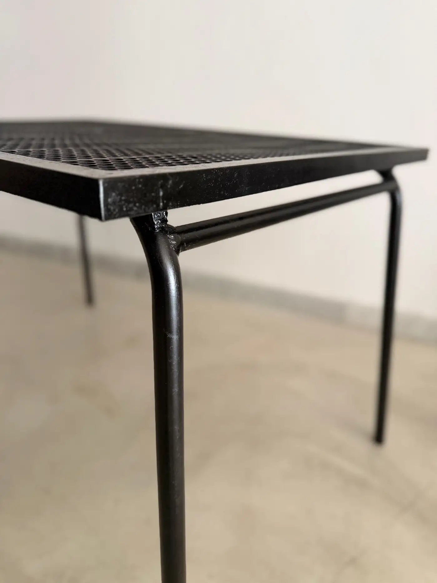 French Perforated Steel Garden Table by Rene Malaval, 1950s–1979s