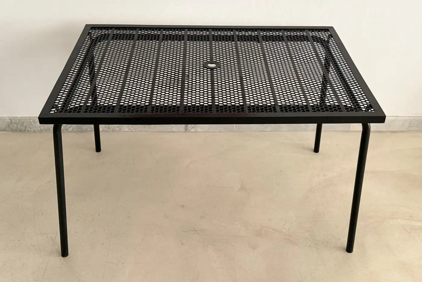 French Perforated Steel Garden Table by Rene Malaval, 1950s–1979s