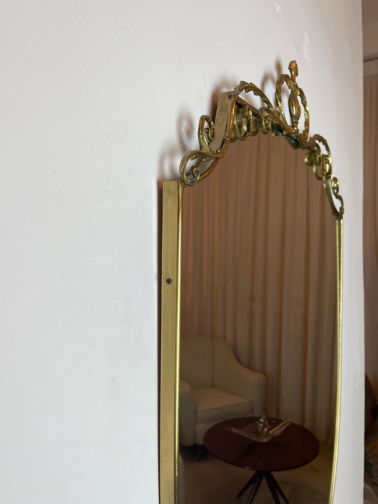 1950's Italian Brass Marble Console with Mirror