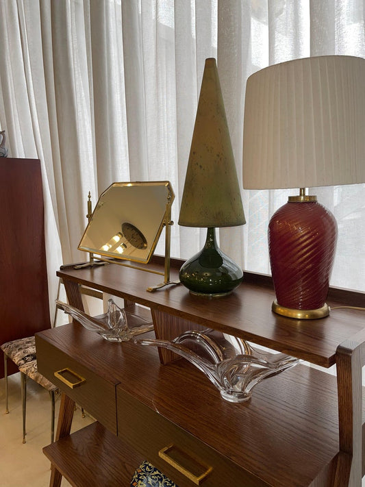 Miroir de table à cadre réglable en laiton français des années 1930