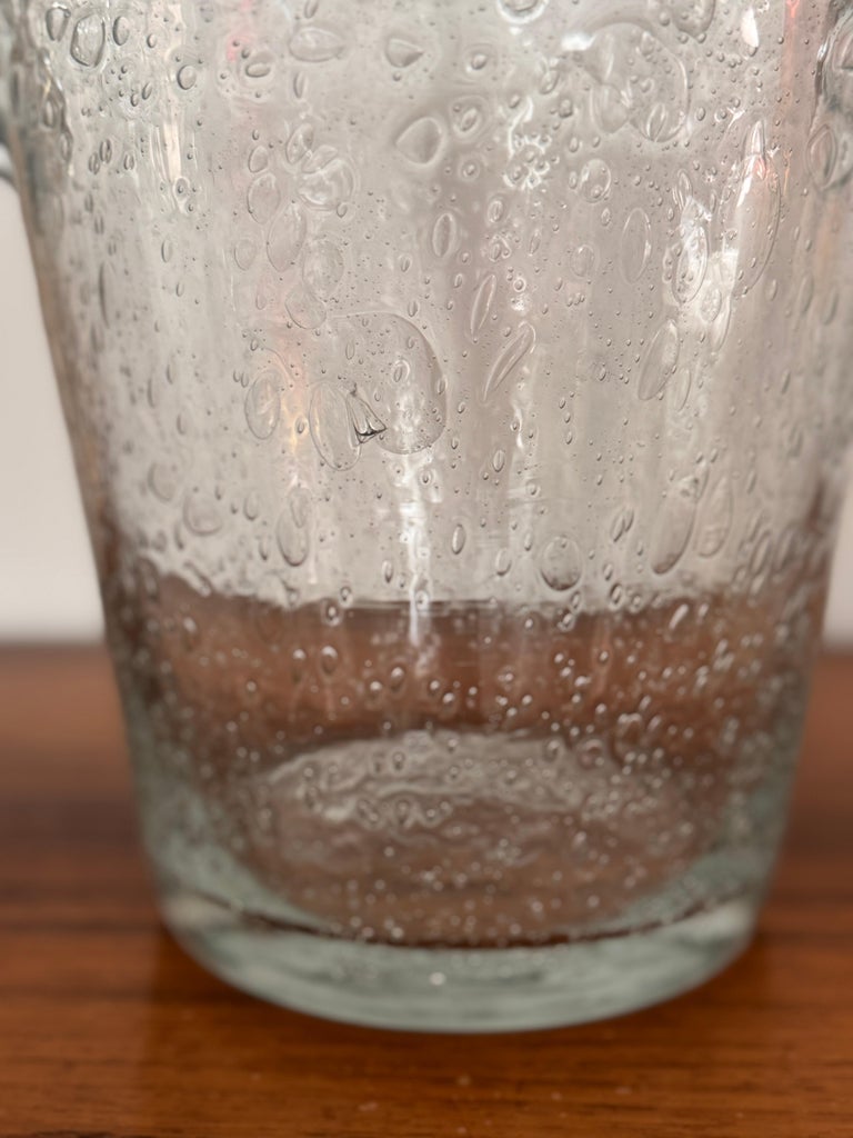Seau à champagne en verre bullé de style Biot, France, vers 1960