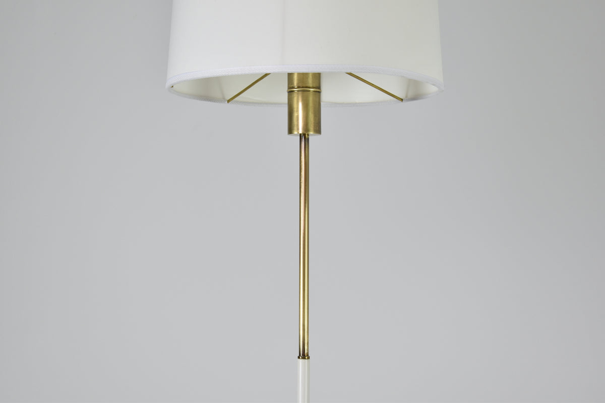 Shop Italian Brass and White Metal Tripod Floor Lamp in the Style of Stilnovo, 1950s - Spirit Gallery Vintage Furniture