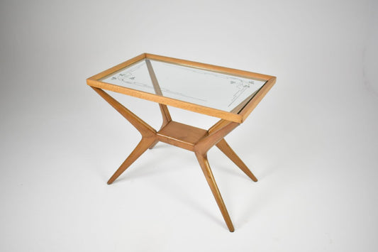 ItalianGlassandWoodCoffeeTableintheStyleofCesareLacca_1940s_50s