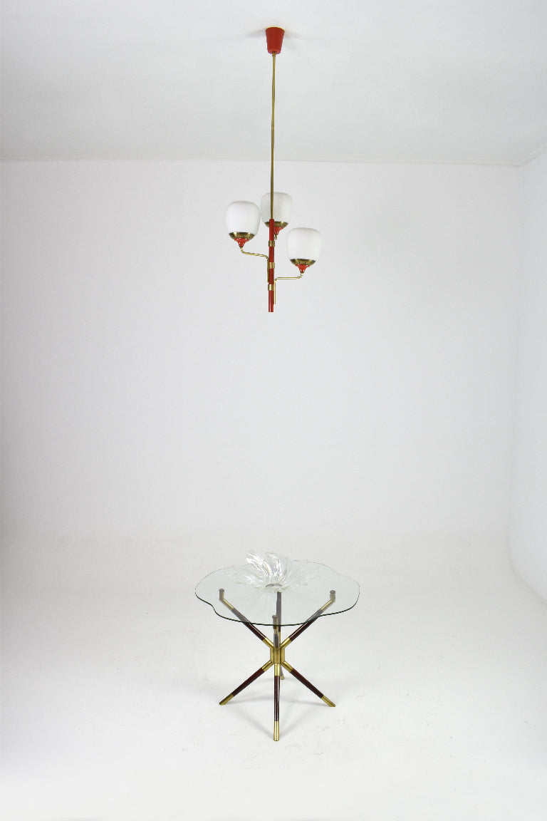 Italian Glass & Brass Coffee Table by Cesare Lacca, 1958