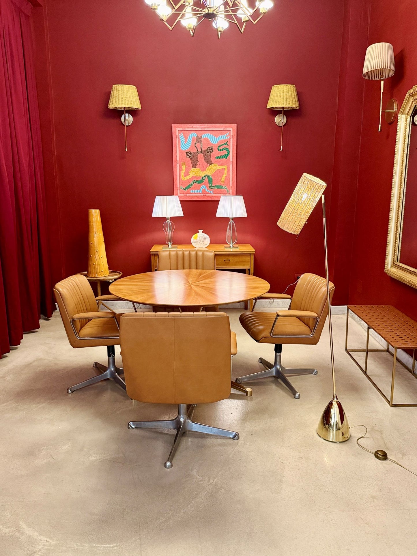 Italian Leather Office Chairs by Osvaldo Borsani, 1960s