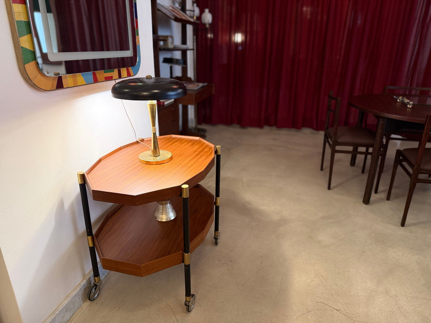 Lampe de table italienne en laiton, style moderne du milieu du siècle, années 1950