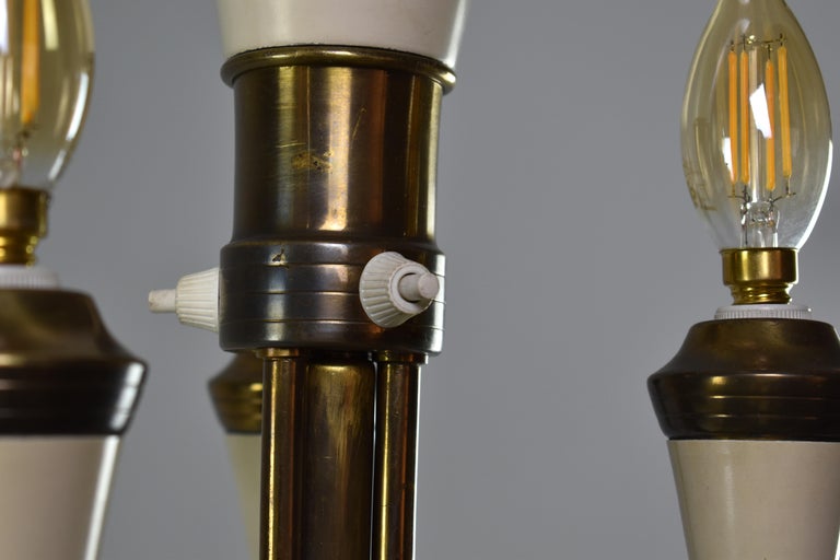 Italian Mid-Century Modern Sculptural Brass and Lacquered Floor Lamp, 1950s