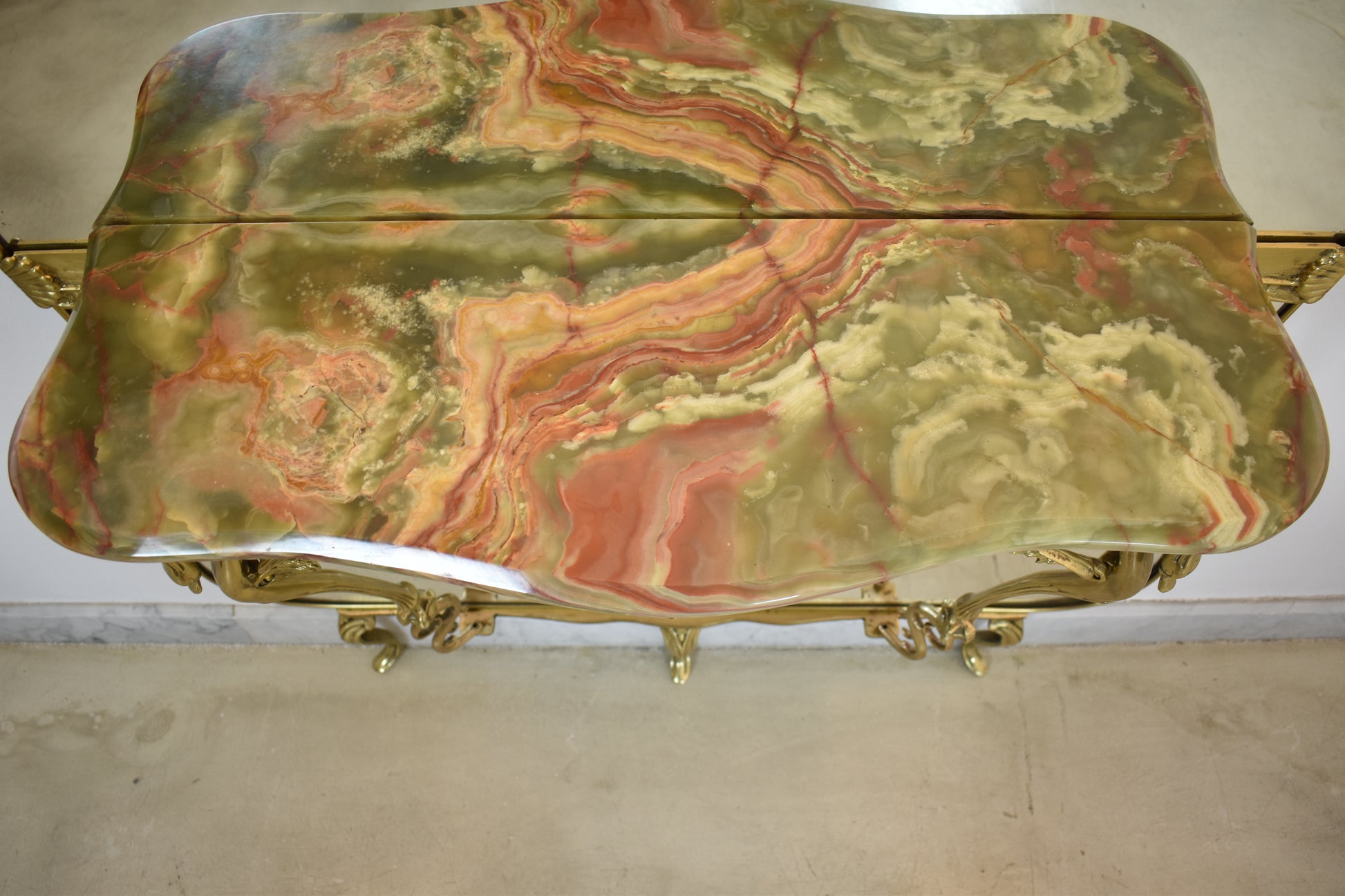 Italian Mirrored Console in Style of Hollywood Regency, 1950s
