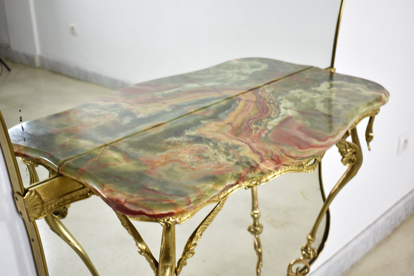 Italian Mirrored Console in Style of Hollywood Regency, 1950s