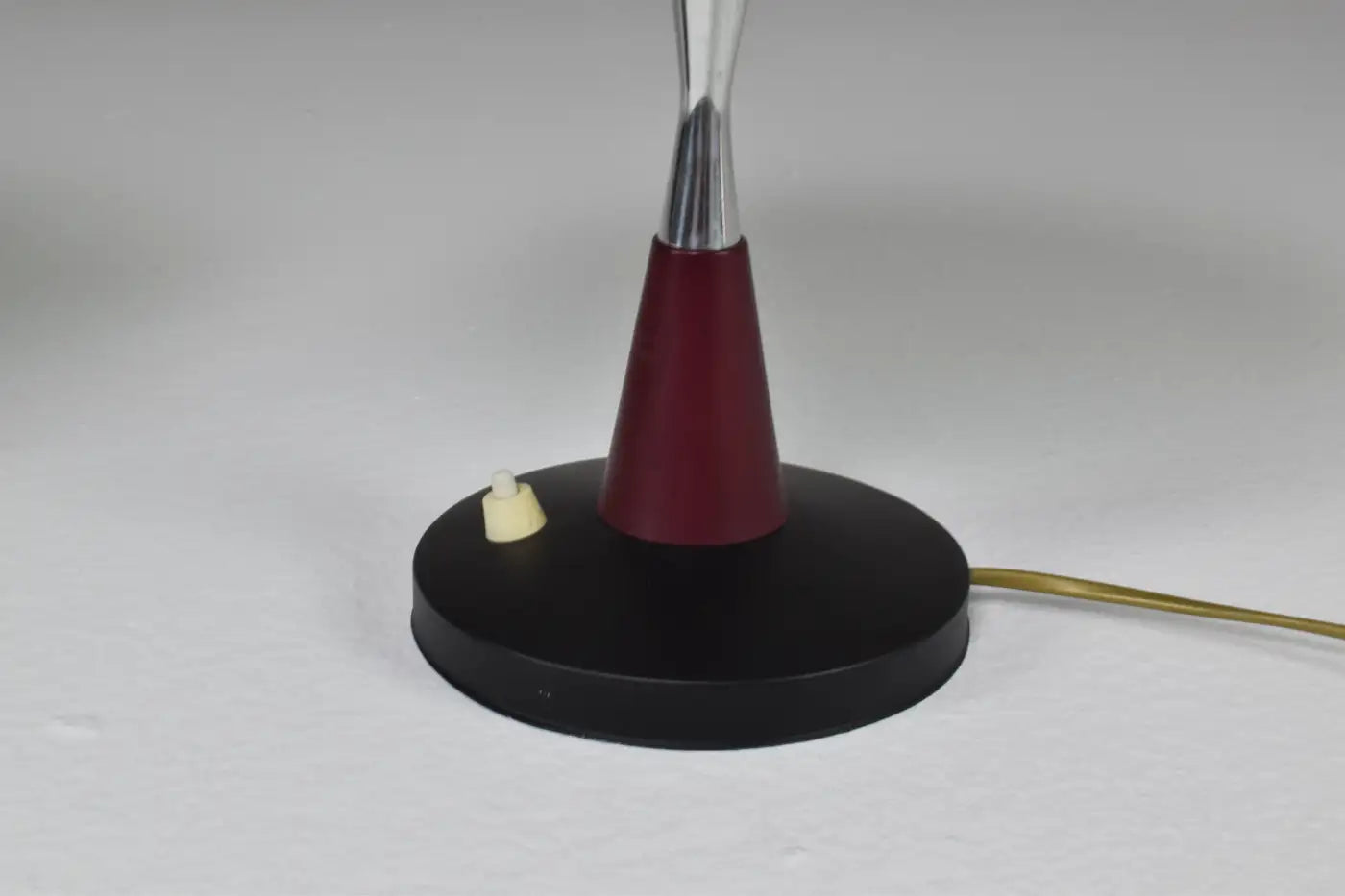 Italian Red Aluminum Table Lamps, Set of Two, 1960s