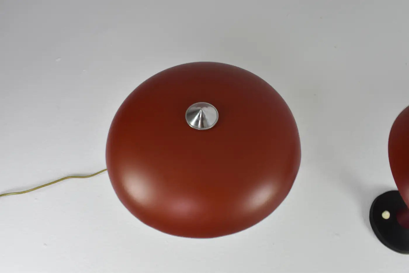 Italian Red Aluminum Table Lamps, Set of Two, 1960s