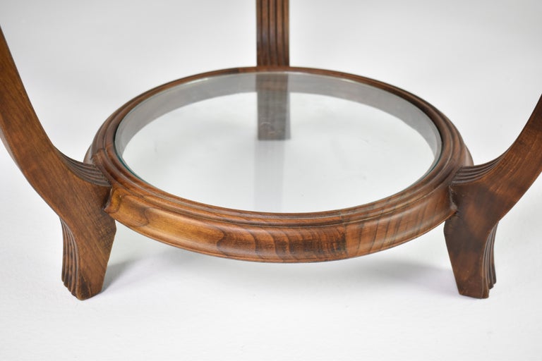 Italian Wood & Glass Coffee Table Attributed to Paolo buffa, 1940-50s