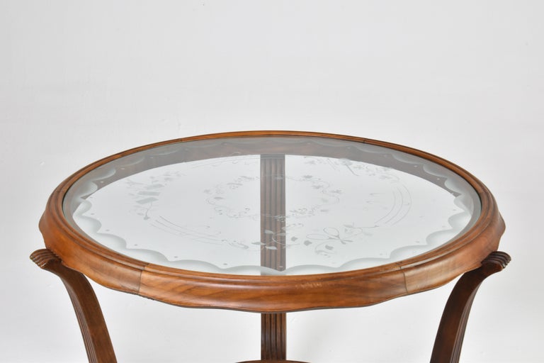 Italian Wood & Glass Coffee Table Attributed to Paolo buffa, 1940-50s
