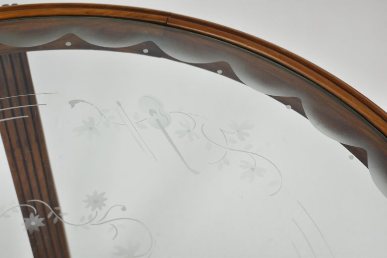 Italian Wood & Glass Coffee Table Attributed to Paolo buffa, 1940-50s