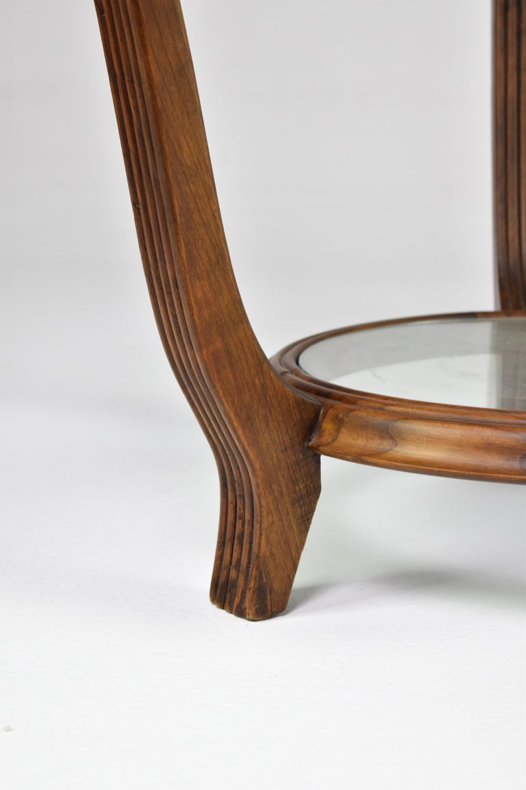 Italian Wood & Glass Coffee Table Attributed to Paolo buffa, 1940-50s