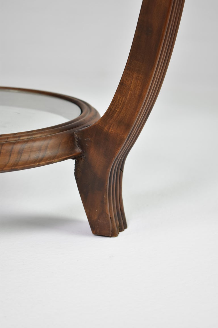 Italian Wood & Glass Coffee Table Attributed to Paolo buffa, 1940-50s