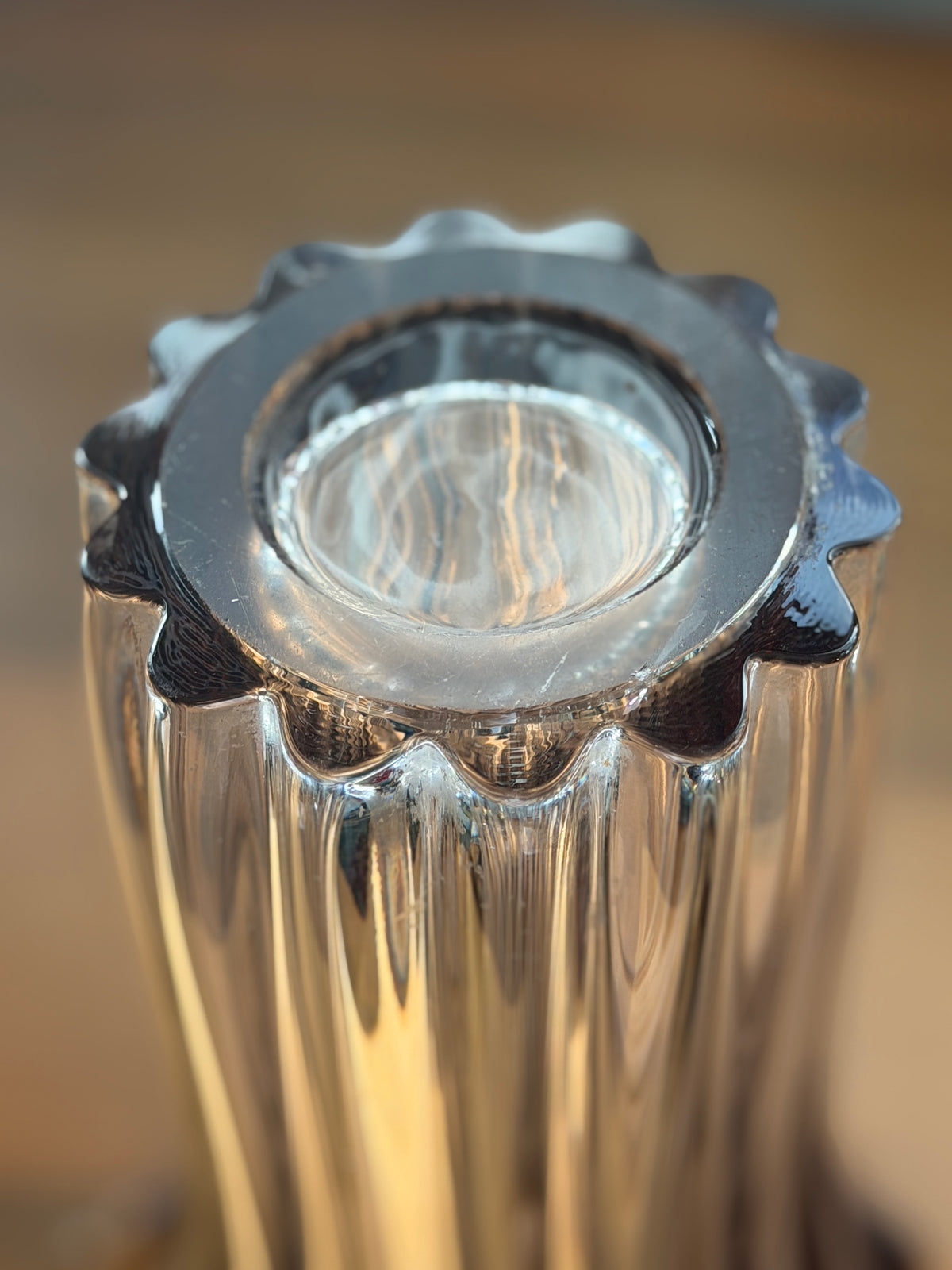 Val Saint Lambert Crown-Rim Crystal Vase, 1960s–70s