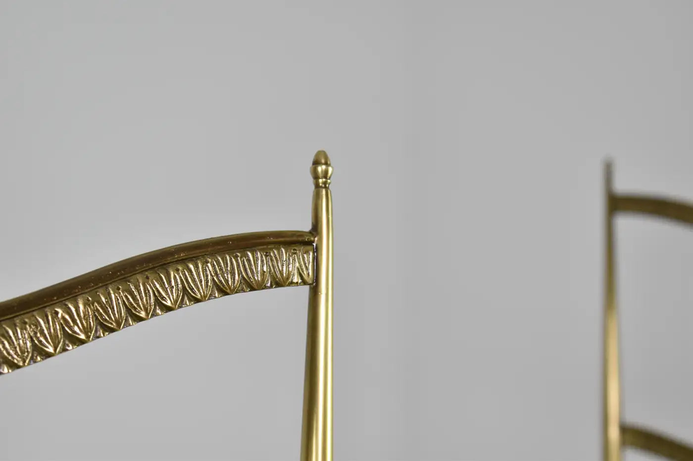 Pair of Brass and Velvet Italian Chairs in the Style of the 1950s