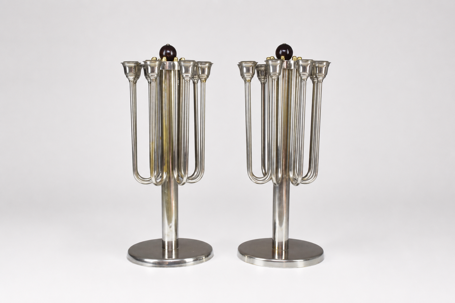 Paar französische Vintage Art Deco Kerzenhalter, 1930er – Spirit Gallery
