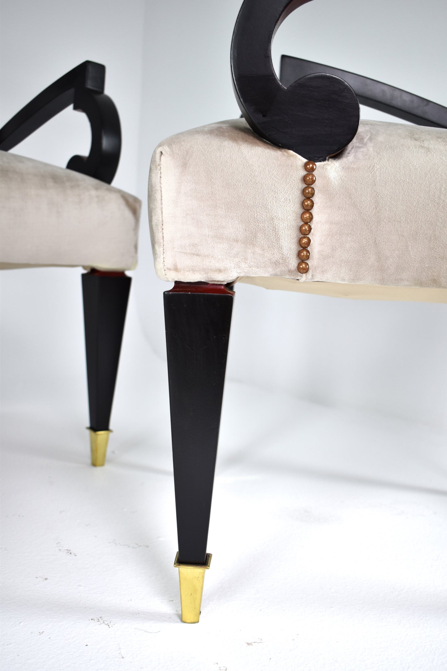 Set of 4 Restored Italian Dining Armchairs with Game Table, 1960s