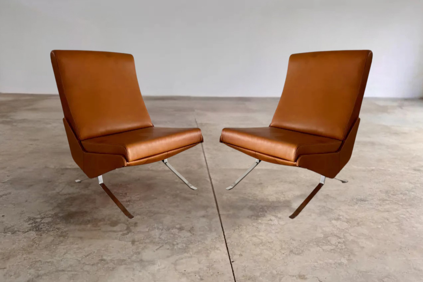 Troika Pair of Lounge Chairs Model by Pierre Guariche and Paul Geoffroy for Airborne