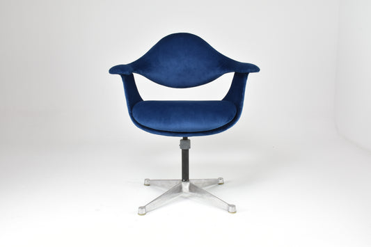 Velvet and Aluminum Armchair By George Nelson, USA, 1964s