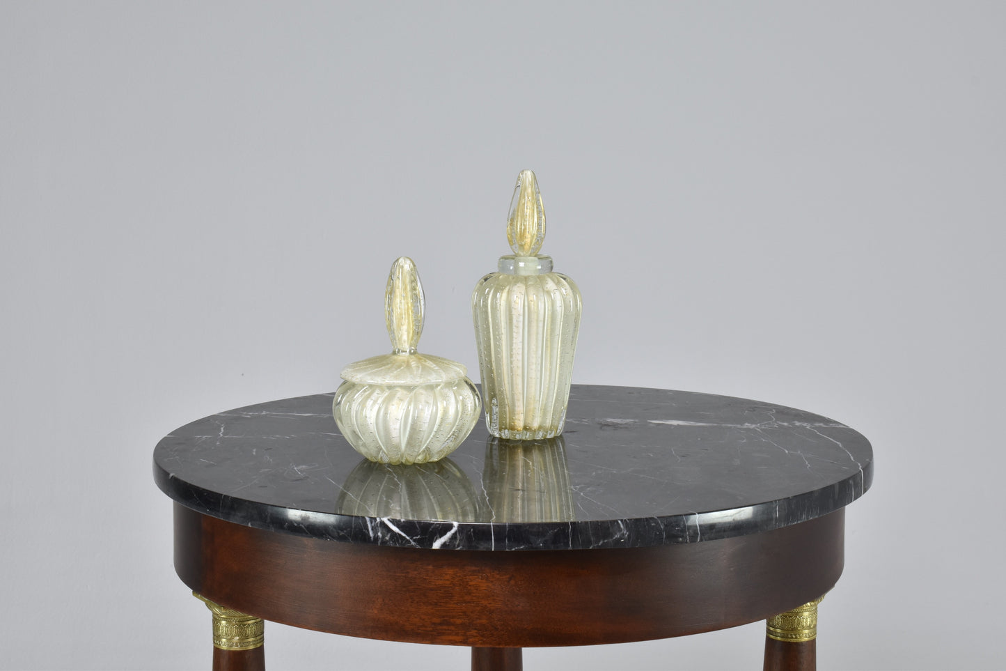 Set of Italian Glass Art Perfume and Powder Bottles by Alfredo Barbini, 1950s
